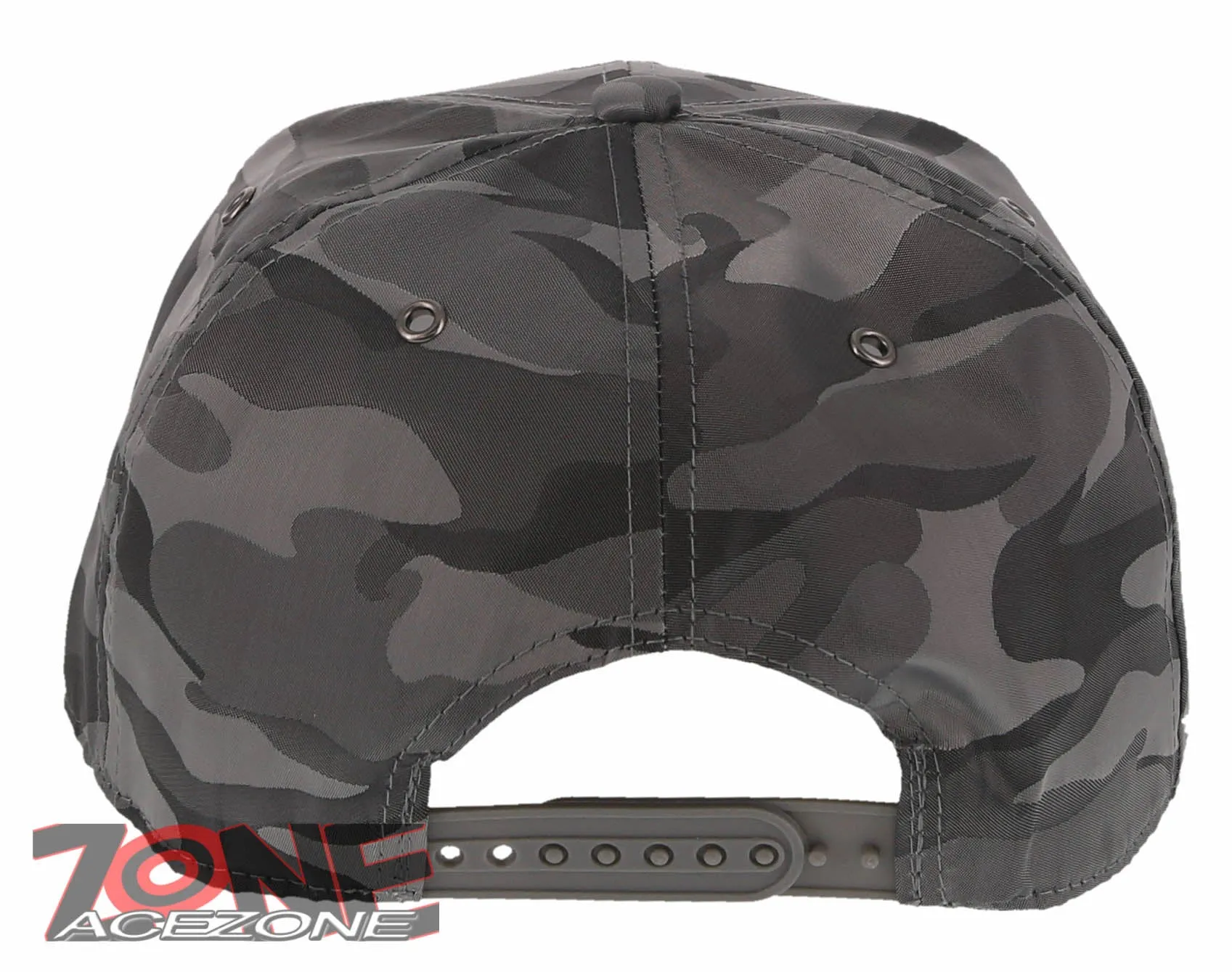 NEW! BIG LEATHER STAR FLAT BILL SNAPBACK BASEBALL CAP HAT CAMOUFLAGE GRAY