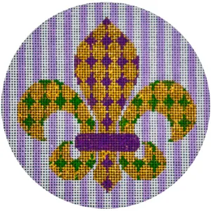 Purple & Green & Gold Fleur de Lis
