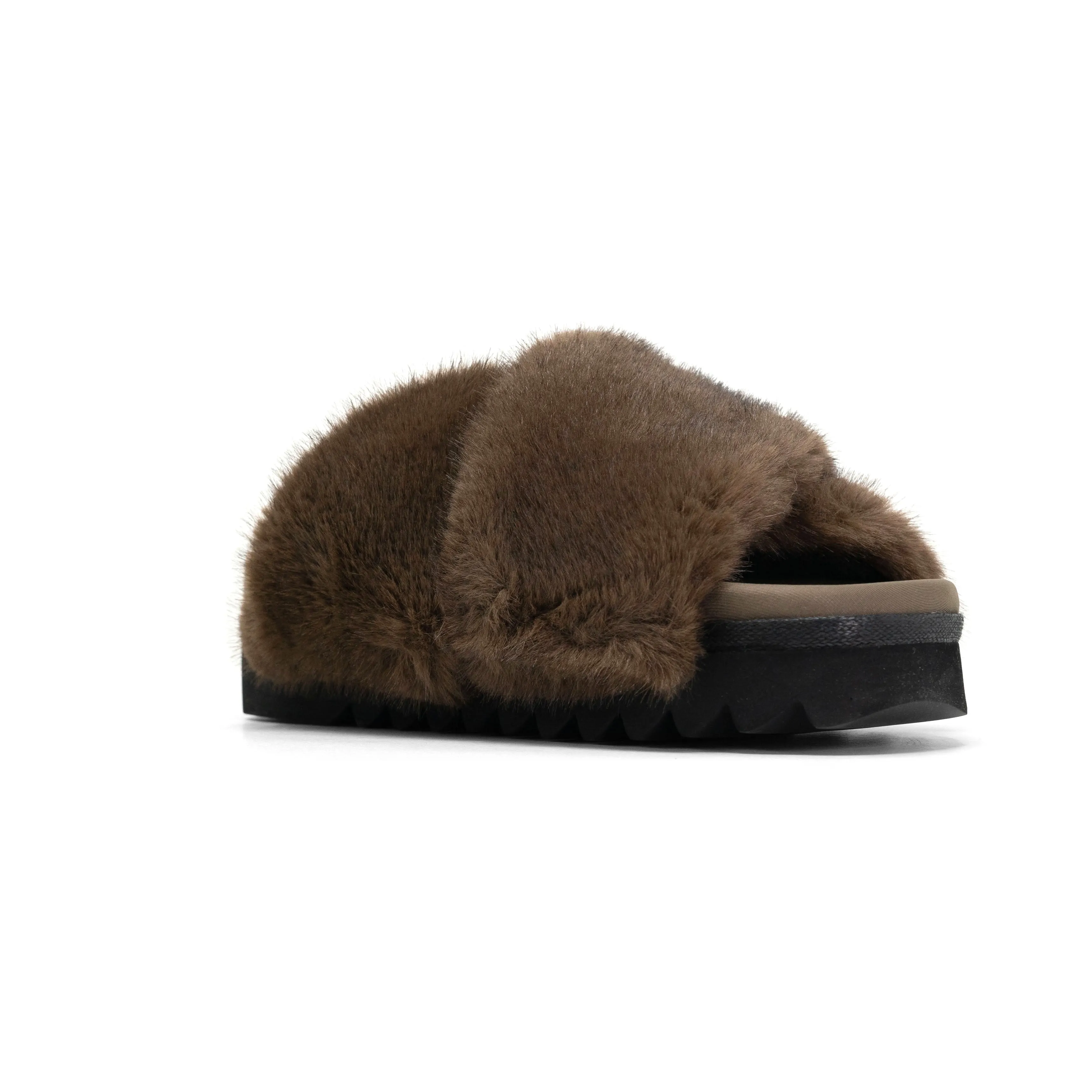 ROAM CLOUD SLIPPERS TAUPE FAUX FUR