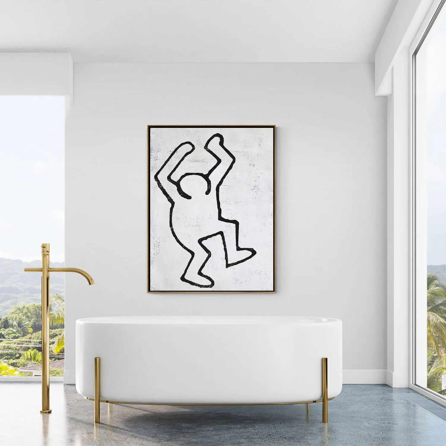 Vertical Abstract Dancing Man Painting H211V